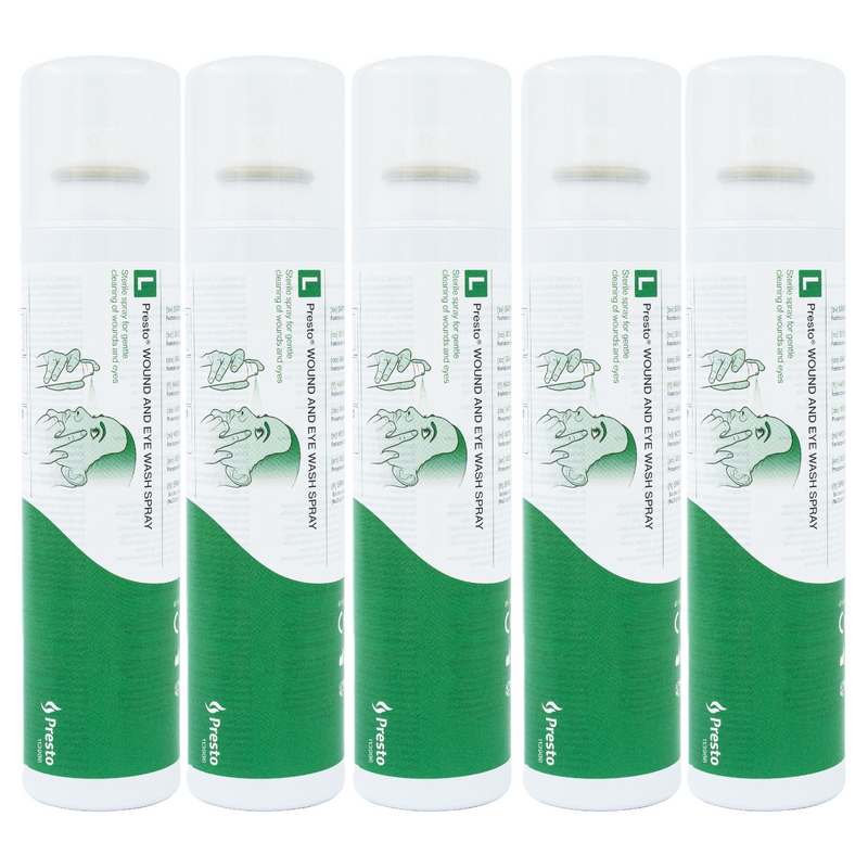 Presto Ögondusch refill 5x250 ml (med svampkork), Presto en av våra beprövade produkter inom första hjälpen. Det är alltid ett tryggt val med Presto Ögondusch refill 5x250 ml (med svampkork) från Prestofirstaid.se