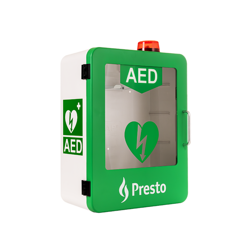 AED-skåp för inomhusbruk, Presto en av våra beprövade produkter inom första hjälpen. Det är alltid ett tryggt val med AED-skåp för inomhusbruk från Prestofirstaid.se
