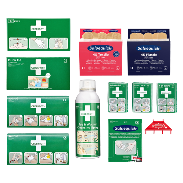 Komplett refill Cederroth Första hjälpen-station , Cederroth en av våra beprövade produkter inom första hjälpen. Det är alltid ett tryggt val med Komplett refill Cederroth Första hjälpen-station  från Prestofirstaid.se