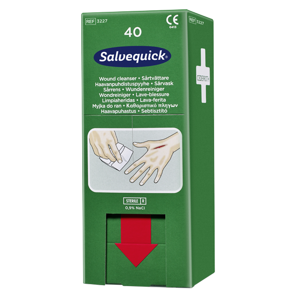 Sårtvättare 40-pack (passar äldre tavlor och skåp), Cederroth en av våra beprövade produkter inom första hjälpen. Det är alltid ett tryggt val med Sårtvättare 40-pack (passar äldre tavlor och skåp) från Prestofirstaid.se