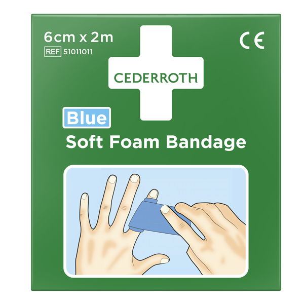 Soft foam bandage blue 6 cm x 2 m, Cederroth en av våra beprövade produkter inom första hjälpen. Det är alltid ett tryggt val med Soft foam bandage blue 6 cm x 2 m från Prestofirstaid.se