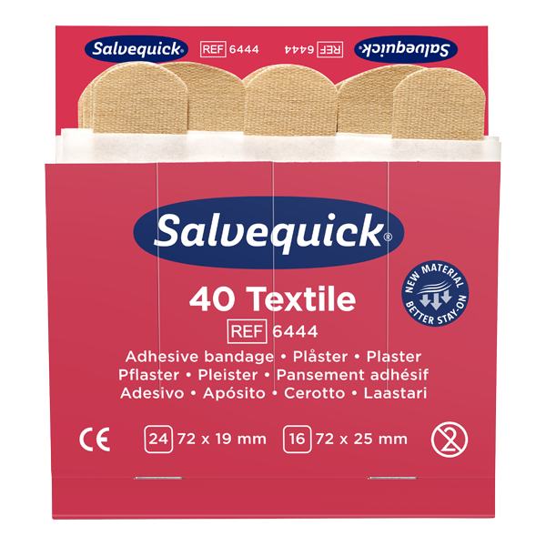 Textilplåster, 40 st/refill , 6 refiller/ask, Cederroth en av våra beprövade produkter inom första hjälpen. Det är alltid ett tryggt val med Textilplåster, 40 st/refill , 6 refiller/ask från Prestofirstaid.se