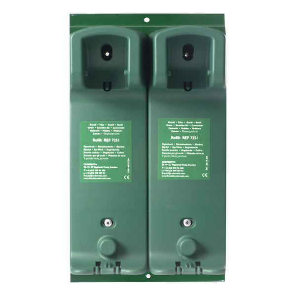 Vägghållare till 2 st Cederroth Ögondusch 500 ml, Cederroth en av våra beprövade produkter inom första hjälpen. Det är alltid ett tryggt val med Vägghållare till 2 st Cederroth Ögondusch 500 ml från Prestofirstaid.se