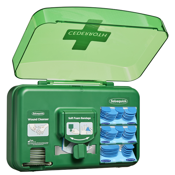 Cederroth Wound Care Dispenser, blått innehåll, Cederroth en av våra beprövade produkter inom första hjälpen. Det är alltid ett tryggt val med Cederroth Wound Care Dispenser, blått innehåll från Prestofirstaid.se